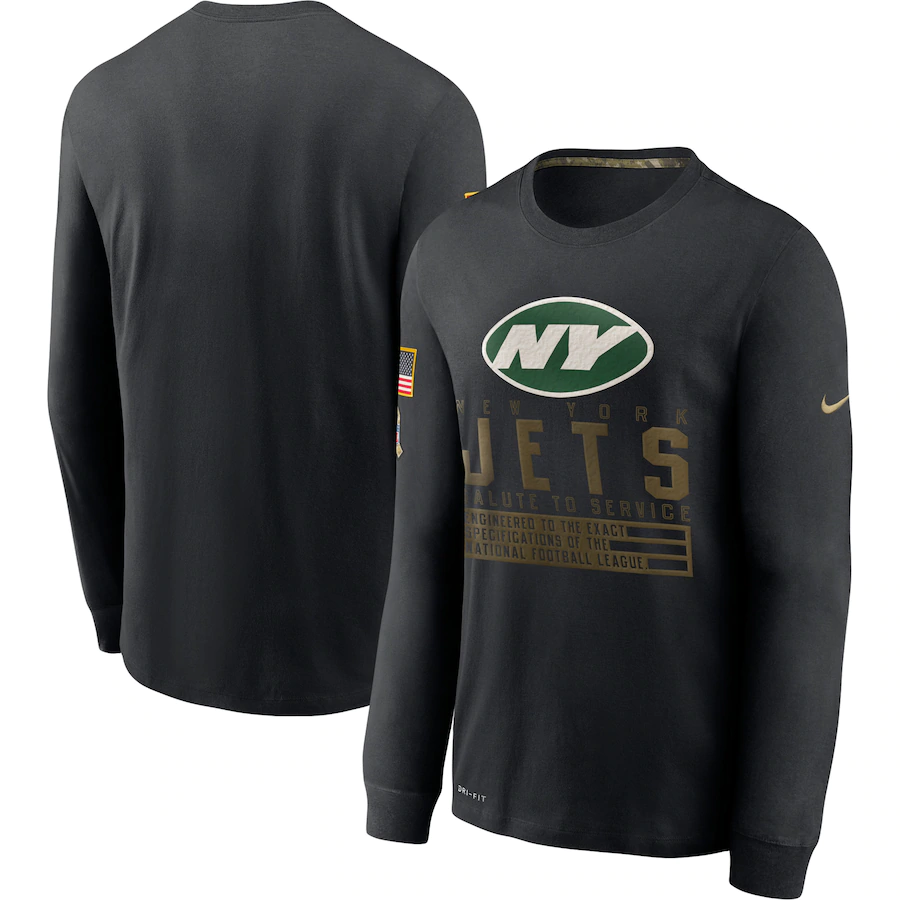 Men NFL New York Jets T Shirt Nike Olive Salute To Service Green